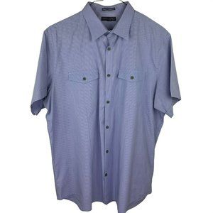 Banana Republic Blue Stripe Short Sleeve Button Down Shirt Size XL